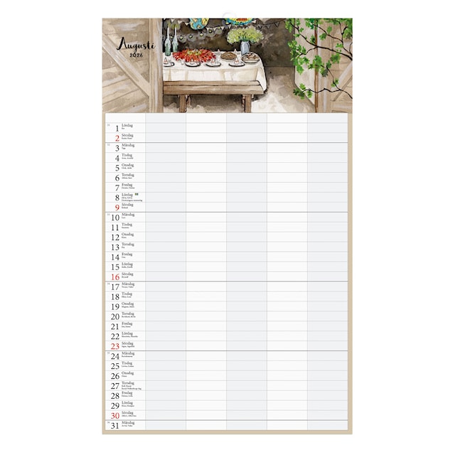 Produktbild 3 för Familjekalender Vägg 2026 Design Kajsa Hagelin Paperstyle