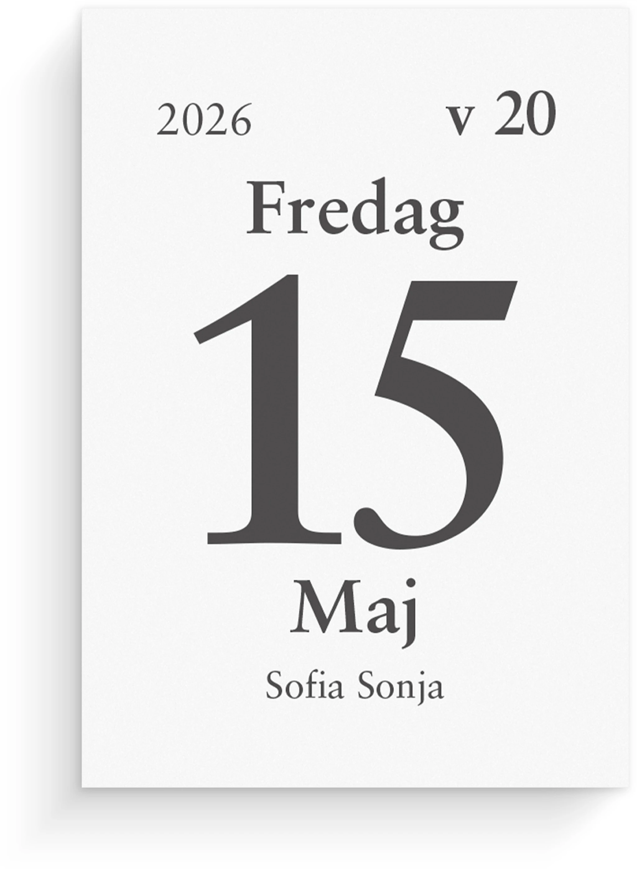 Produktbilde for Kalender 2026 Dagblock 44x63 mm Burde