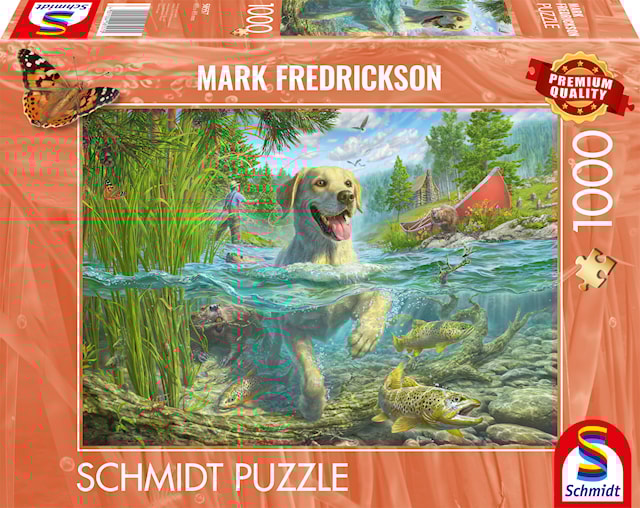 Produktbilde 1 for Puslespill Yellow Labrador goes fishing 1000 brikker, Schmidt