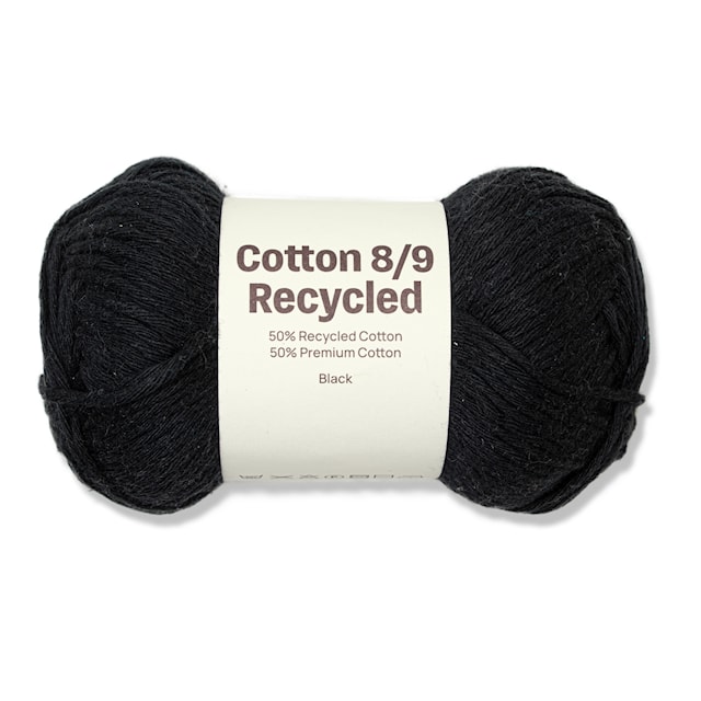 Cotton 8/9 Garn 100g Recycled Black A082 Adlibris