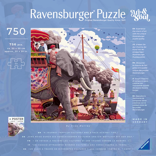 Produktbild 5 för Art&Soul - Around the world in 80 days Pussel 750 bitar, Ravensburger