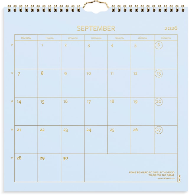 Tuotekuva 2 - Väggkalender 2026 Color 300x300 mm Burde