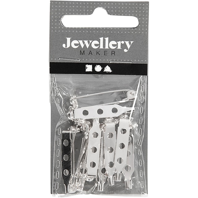 Produktbilde 2 for Brosjenål, L: 25 mm, forsølvet, 10 stk./ 1 pk.