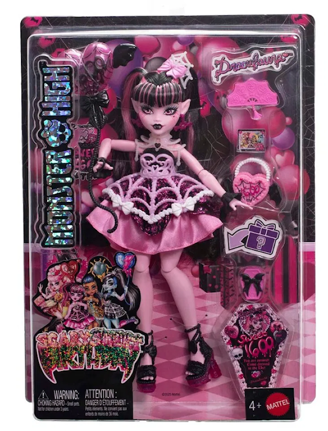Produktbilde 5 for Monster High Scary Sweet Birthday Motedukke Draculaura