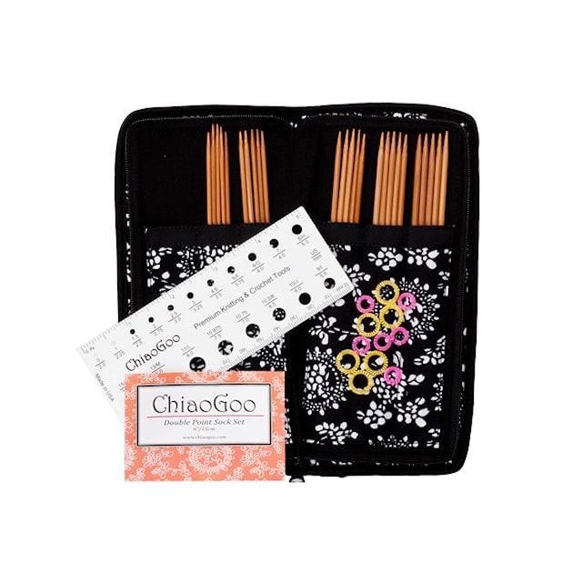 Produktbilde 4 for Double Point Sock Set Strømpepinner Bambus Patina, 6" (15 cm) Chiaogoo