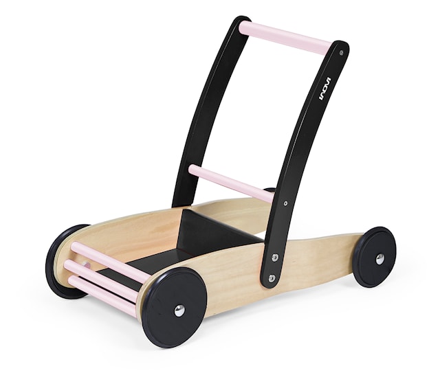 Produktbild 1 för Inovi Lära Gå Vagn Stabil, Svart/Rosa