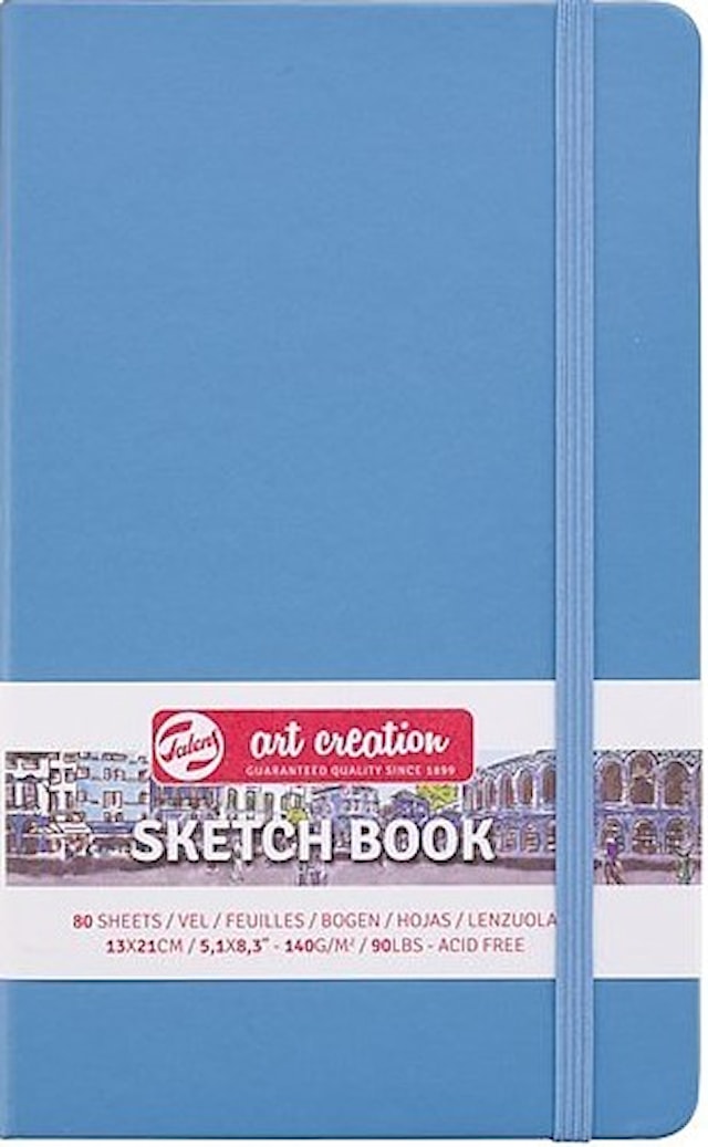 Produktbild 1 för Skissbok Lake Blue 13x21 cm 140g 80 creme vita sidor Talens Art Creation