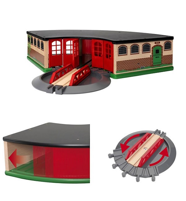 Produktbild 2 för Det stora tågstallet, BRIO Träjärnväg