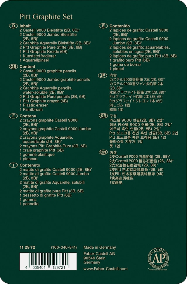 Produktbilde 4 for Pitt Graphite Metalletui 11 deler Faber-Castell