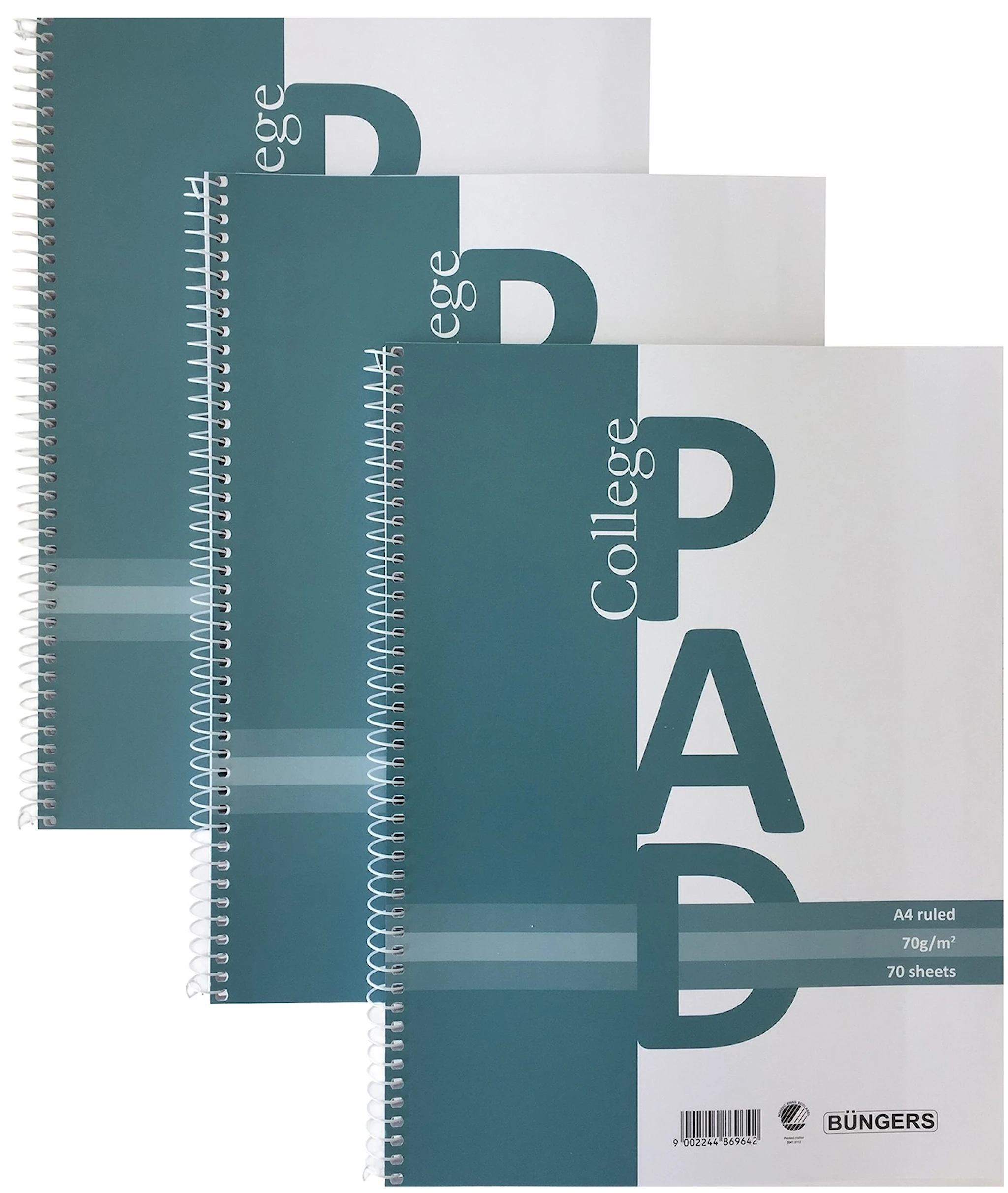 Produktbilde for Kollegieblokk A4 Linjert 3-pk 70g/70Blad