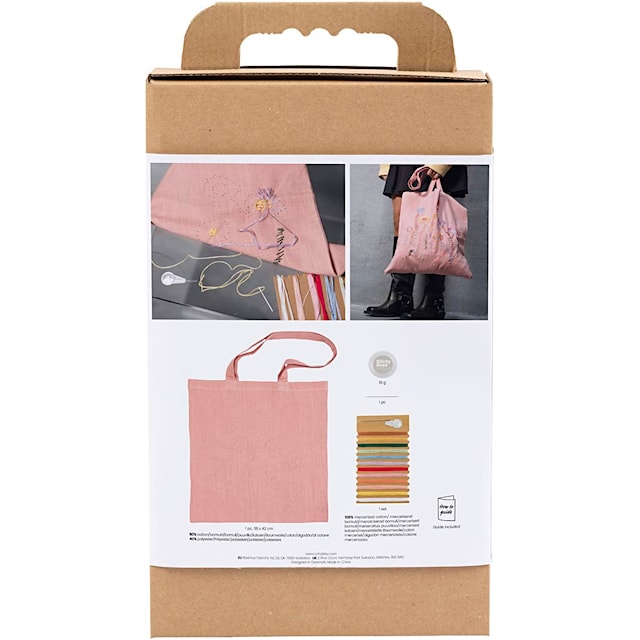 Produktbild 2 för DIY Kit Broderi Textilkasse mjukrosa 1 förp.