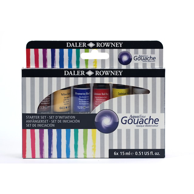 Produktbilde 3 for Gouachefarge Aquafine 6x15 ml Tubes Daler-Rowney