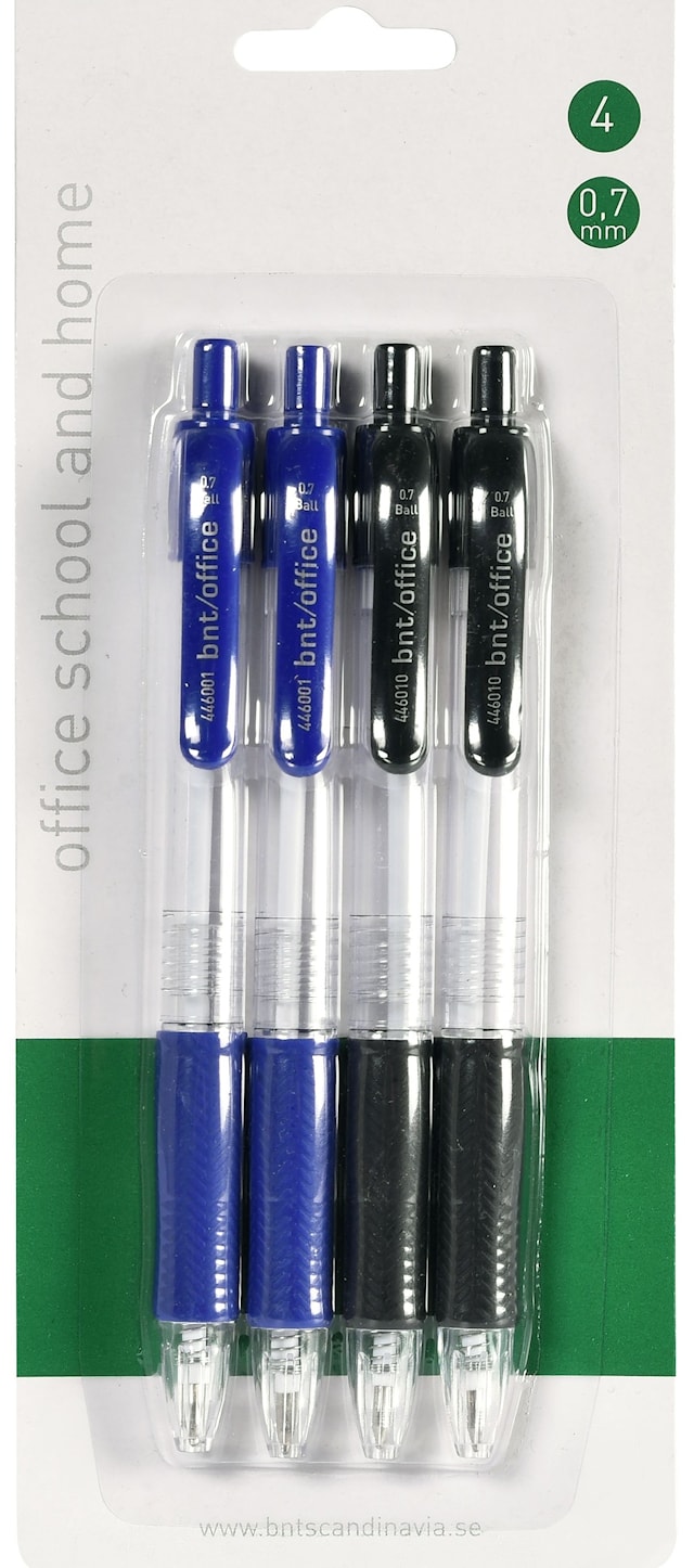 Produktbilde 1 for Kulepenn 0,7 mm 4-pakning BNT Office