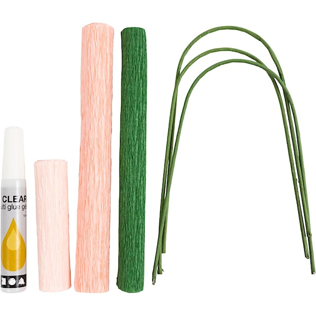 Produktbild 2 för Mini DIY Kit Kräppapper, Nejlikor