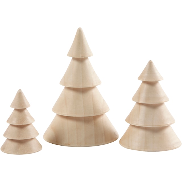 Tuotekuva 3 - Joulukuuset, Kork. 5+7,5+10 cm, halk. 3,5+5,4+6,7 cm, 3 kpl/ 1 pkt
