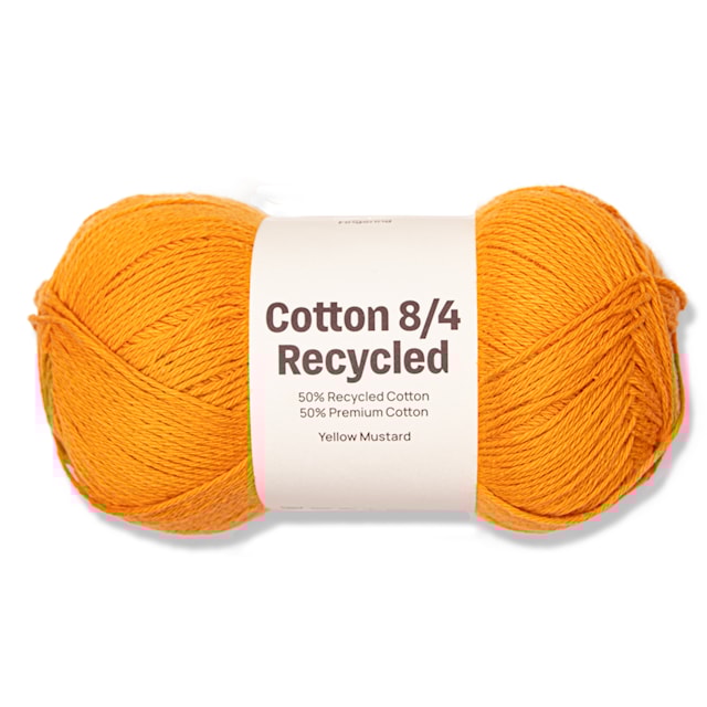 Cotton 8/4 Garn 100 g Recycled Yellow Mustard A088 Adlibris