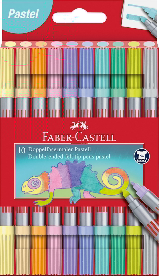 Produktbild 1 för Tuschpenna med dubbelspets Pastell 10-pack Faber Castell