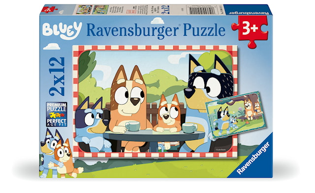 Produktbild 1 för Bluey Pussel 2x12 bitar, Ravensburger