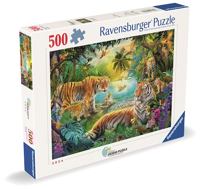 Tuotekuva 3 - Tiger Family In The Oasis 500p Ravensburger