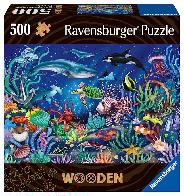 Produktbild 1 för Wooden Puzzle Under the Sea 500 bitar, Ravensburger