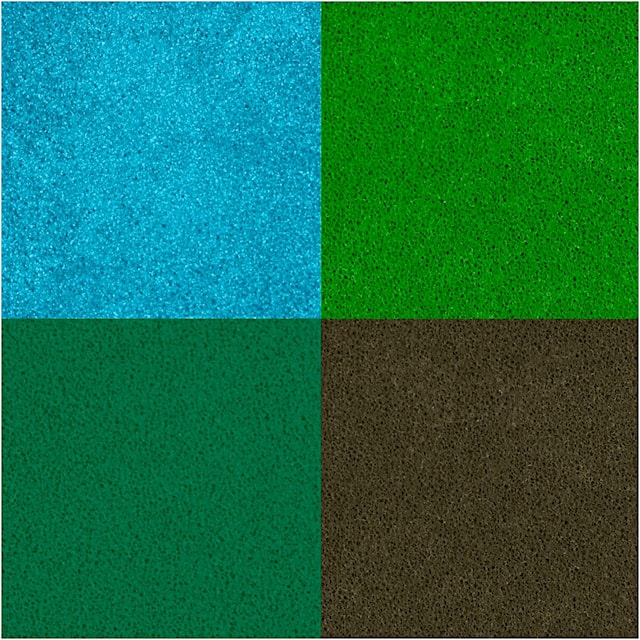 Tuotekuva 4 - Leimasintyyny, Kork. 2 cm, koko 3,5x3,5 cm, vihreä, vaaleanvihreä, oliivinvihreä, aqua, 4 kpl/ 1 pkt