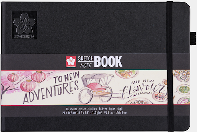 Tuotekuva 1 - Sakura luonnos-/muistivihko 21x14 cm, 80 sivua, kerma valkoinen paperi 140g
