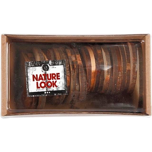 Tuotekuva 3 - Puukiekot, halk. 40-70 mm, aukon koko 4 mm, paksuus 5 mm, ca. 250 g, 25 kpl/ 1 pkt