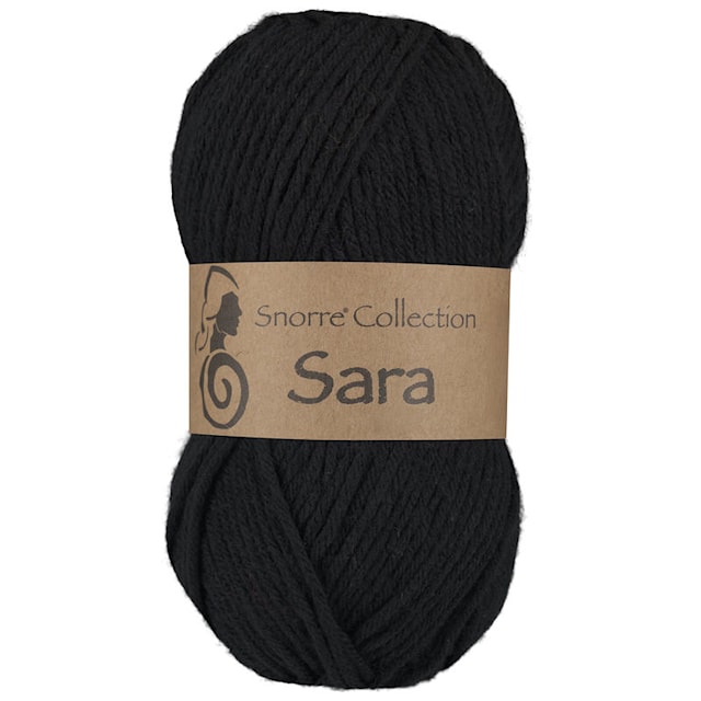 Sara Akrylgarn  50 gr Svart  903, Viking Snorre