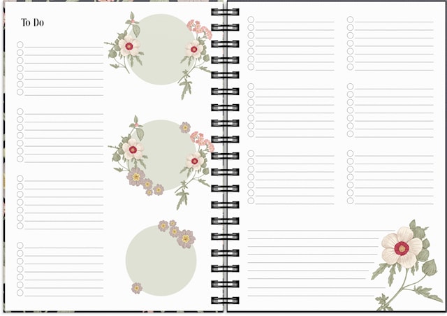 Produktbilde 2 for Kalender 2026 A6 Life Planner Floral Burde