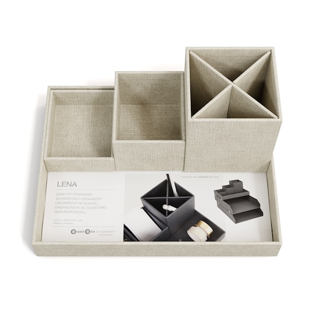Produktbild 5 för Skrivbordsförvaring 4 delar Linen Bigso Box of Sweden