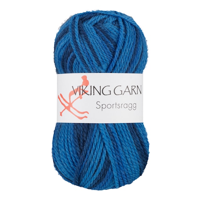 Sportsragg 50 g kirjava sininen Viking Garn