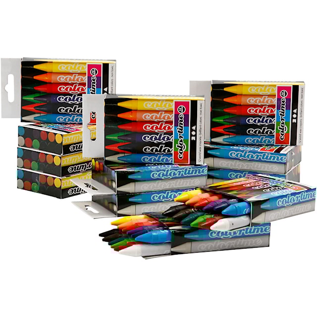 Tuotekuva 3 - Colortime-Vahaliidut, Pit. 10 cm, paksuus 11 mm, värilajitelma, 12 kpl/ 1 pkt