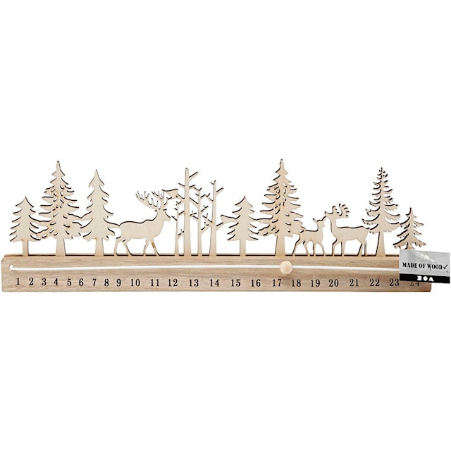 Produktbilde 2 for Julekalender nedtelling, H: 12 cm, L: 40 cm, B: 3,6 cm, 1 stk.