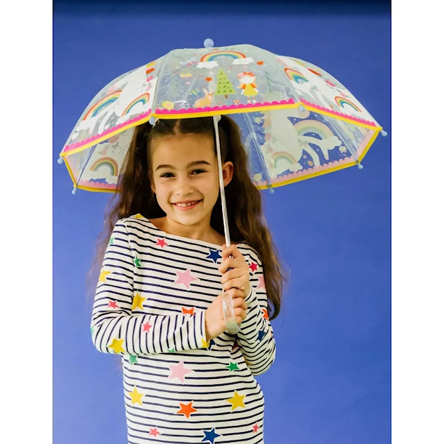 Produktbild 2 för Färgskiftande Paraply Regnbåge Transparent Floss & Rock