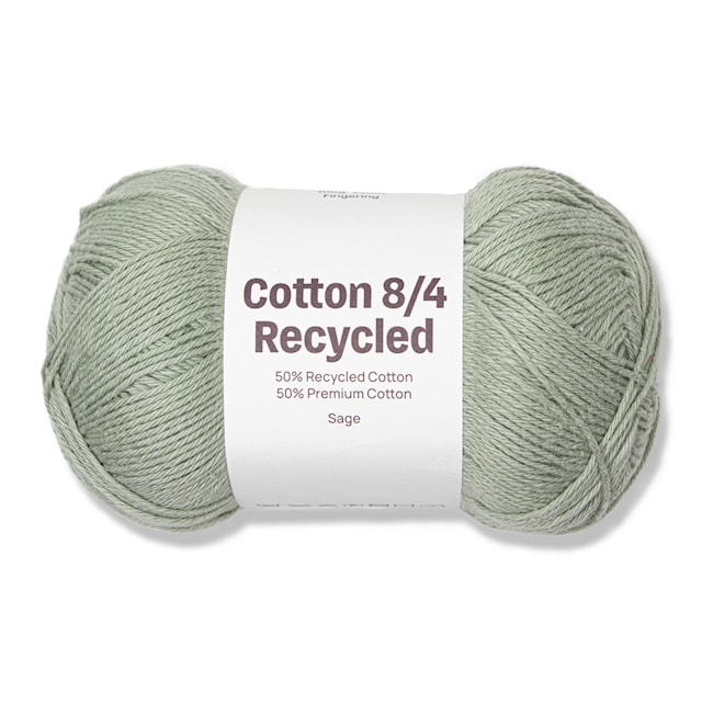 Cotton 8/4 Garn 100 g Recycled Sage A799 Adlibris
