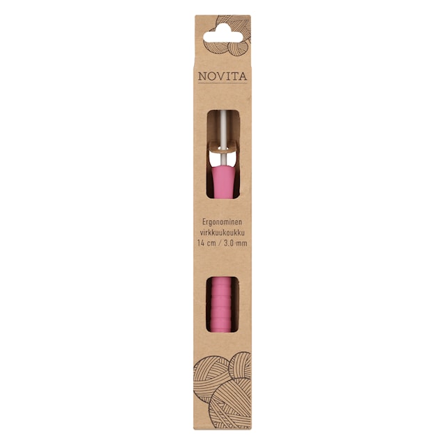 Produktbilde 1 for Ergonomisk Heklenål 14 cm 3.00 mm rosa Novita