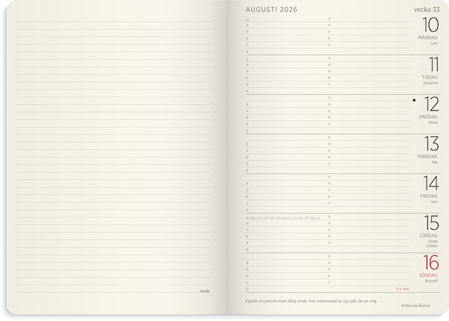 Tuotekuva 2 - Kalender 2026 A5 Stor Veckokalender Forma Deluxe Svart Burde