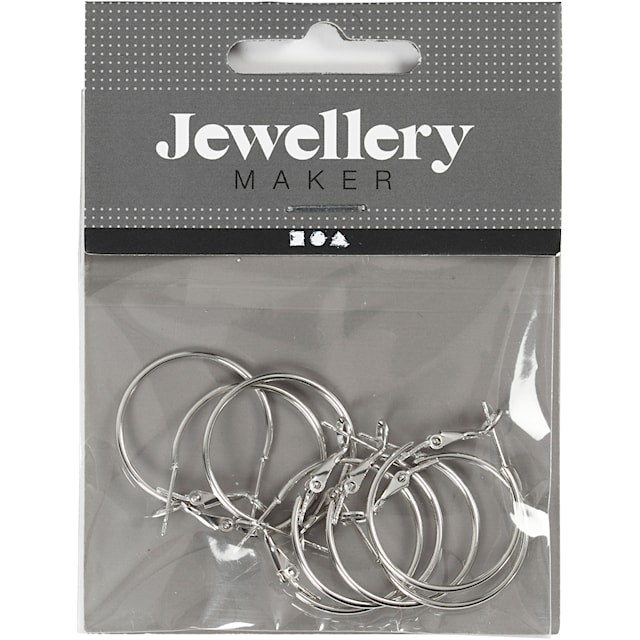 Produktbild 2 för Örhängen försilvrad 25 mm 8-pack