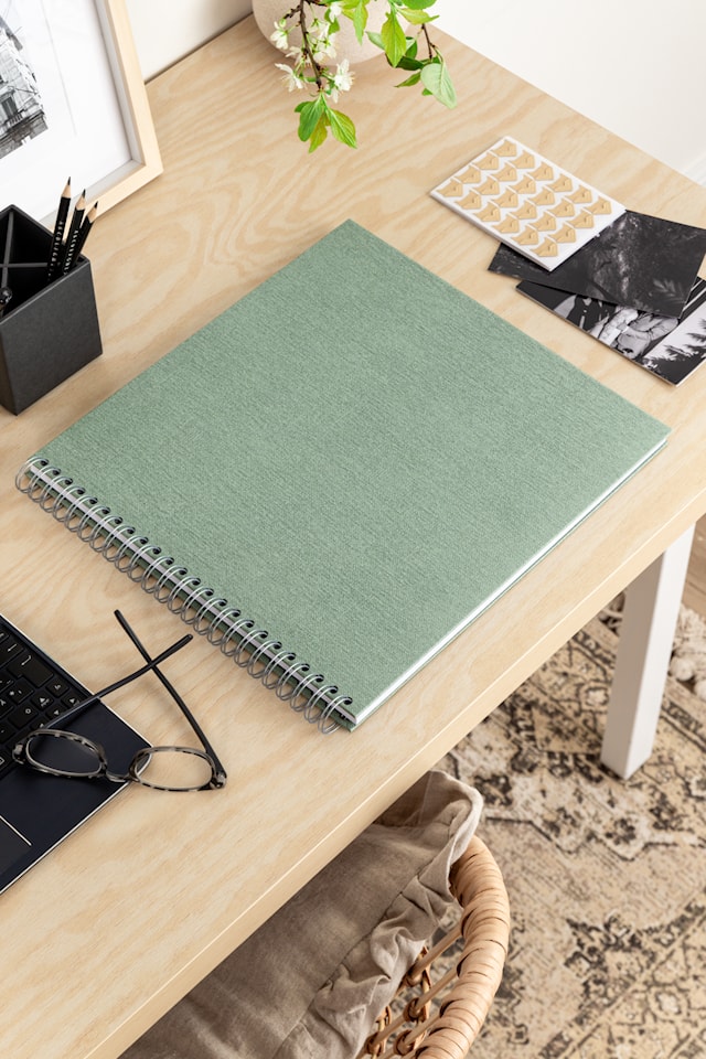 Produktbild 2 för Fotoalbum Soft Teal med vita blad 35x31,5cm Bigso Box of Sweden