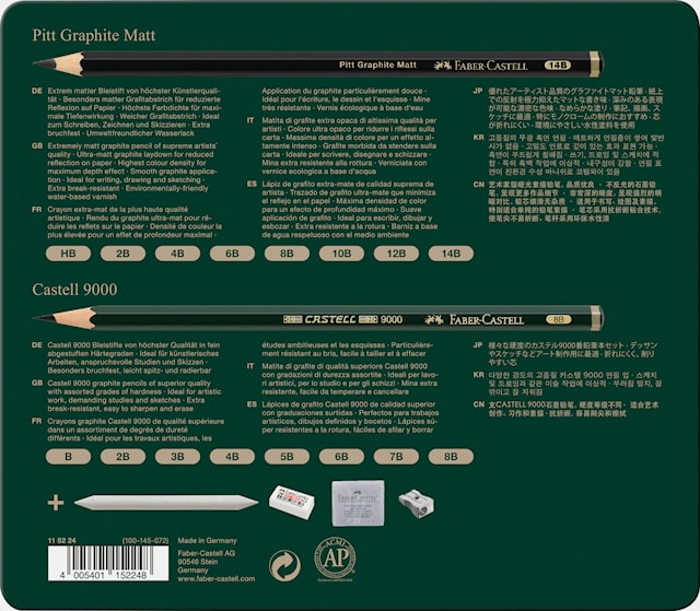 Produktbilde 5 for Sett med Pitt Graphite Matt + Castell 9000 med tilbehør 20 deler Faber Castell