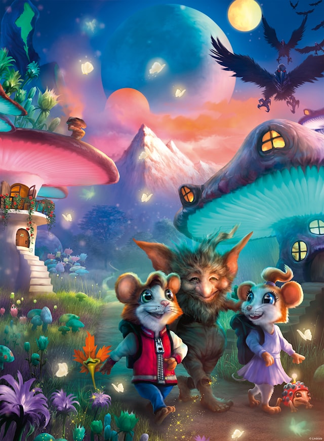 Produktbilde 2 for Musse & Helium: The Enchanting Mushroom Town Puslespill 100 brikker Ravensburger