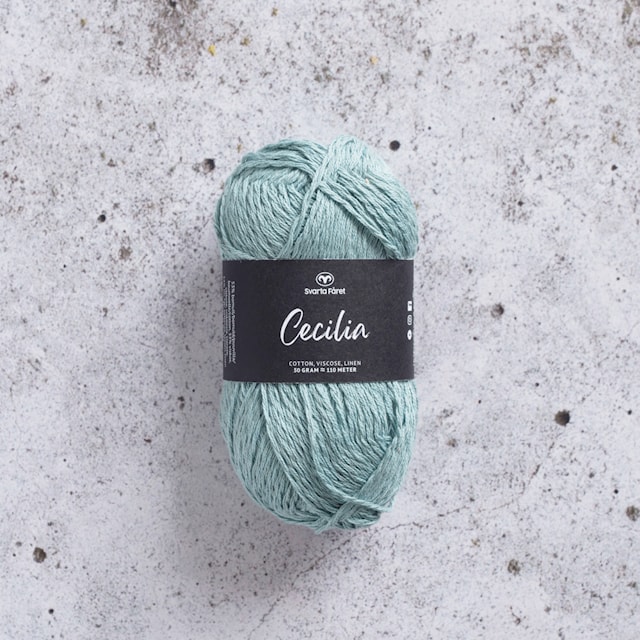 Cecilia Garn Lin- og bomullsmix 50 g Aqua Svarta Fåret
