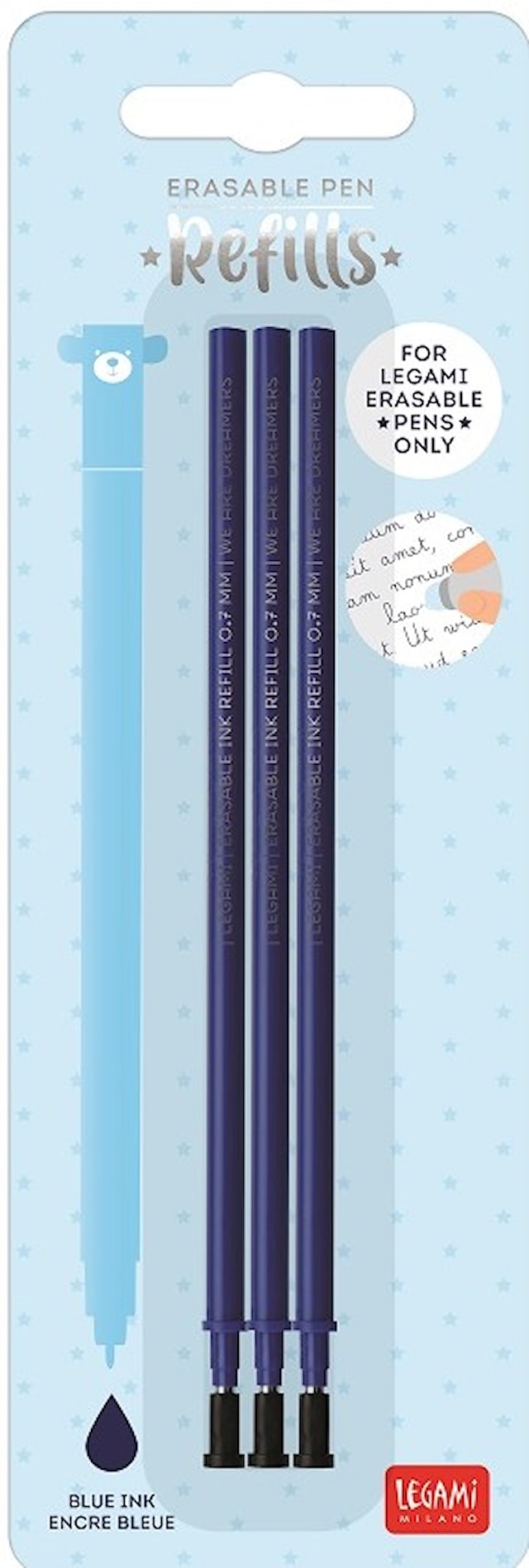 Produktbilde 1 for Påfyllinger for Erasable gel pens, 3 stk., blå