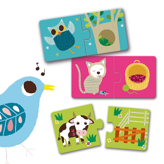 Produktbilde 3 for Duo Puzzle Animal Nest 10 puslespill med 2 brikker, Djeco