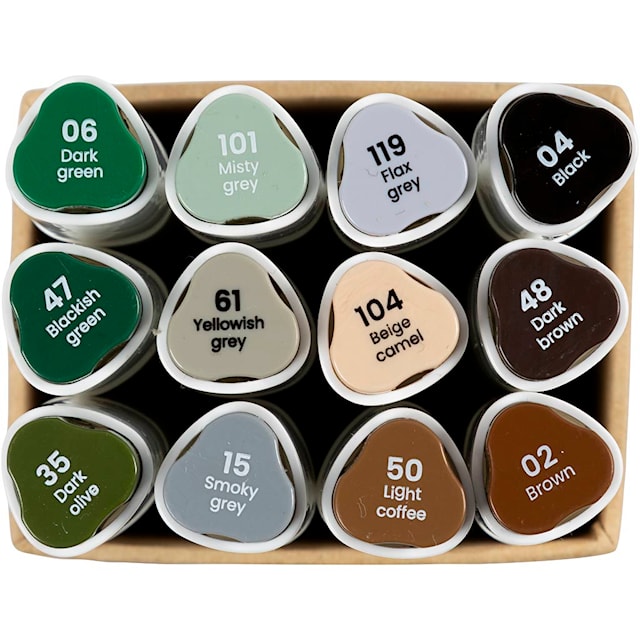 Produktbild 8 för Markers Illustration Naturliga färger 12-pack Creativ Company