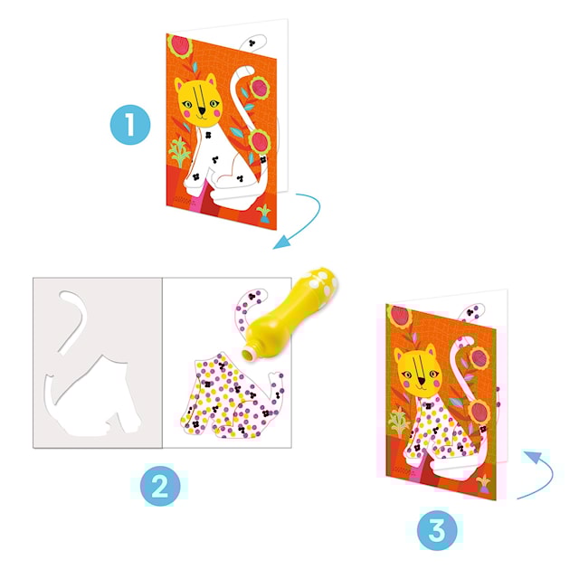 Tuotekuva 3 - Tee-se-itse-setti 4 kuvaa 8 arkkia 4 oteysystävällistä Djeco-tussia