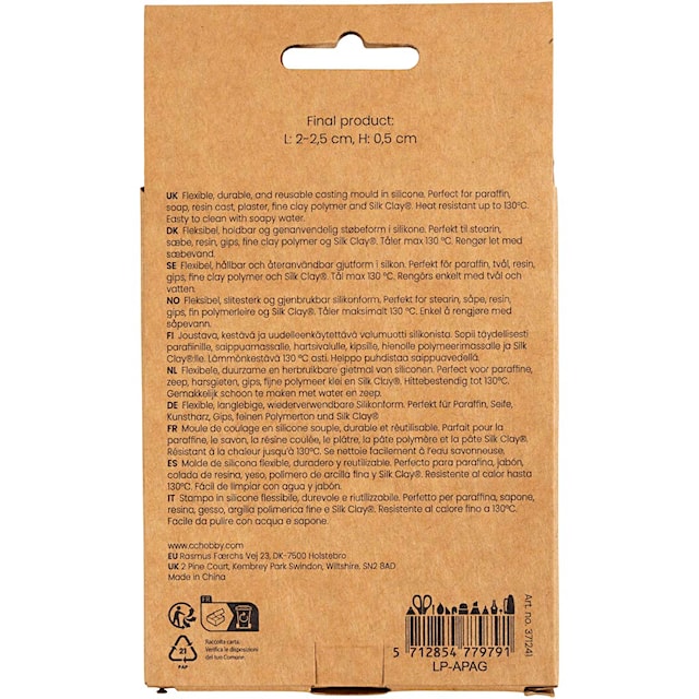 Produktbilde 3 for Silikonform, Tusenfryd, H: 0,5 cm, L: 2-2,5 cm, 1 stk.