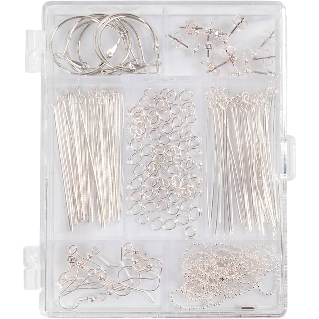 Produktbilde 1 for Smykkestartsett, ca. 175 stk., forsølvet, 1 sett
