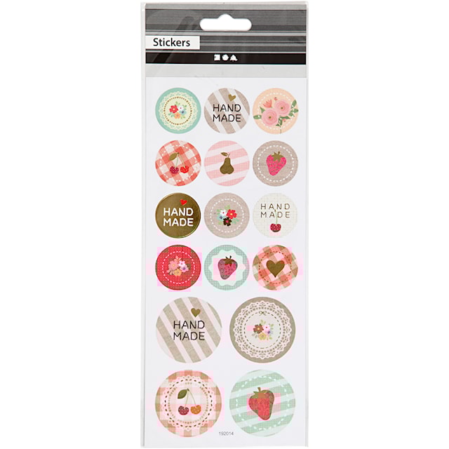 Produktbilde 2 for Stickers, handmade, ark 10x23 cm, ca. 16 stk., 1 ark