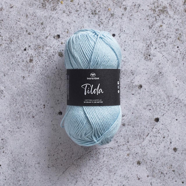 Tilda Garn Bomullsmix 50 g babyblå 572 Svarta Fåret